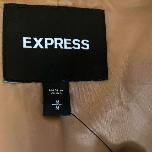 Express Light Brown Faux Fur Coat Size Medium NWT - Picture 10 of 14